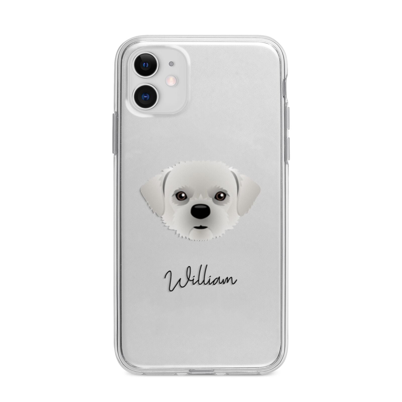 Pugzu Personalised Apple iPhone 11 in White with Bumper Case