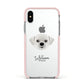 Pugzu Personalised Apple iPhone Xs Impact Case Pink Edge on Silver Phone