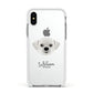 Pugzu Personalised Apple iPhone Xs Impact Case White Edge on Silver Phone
