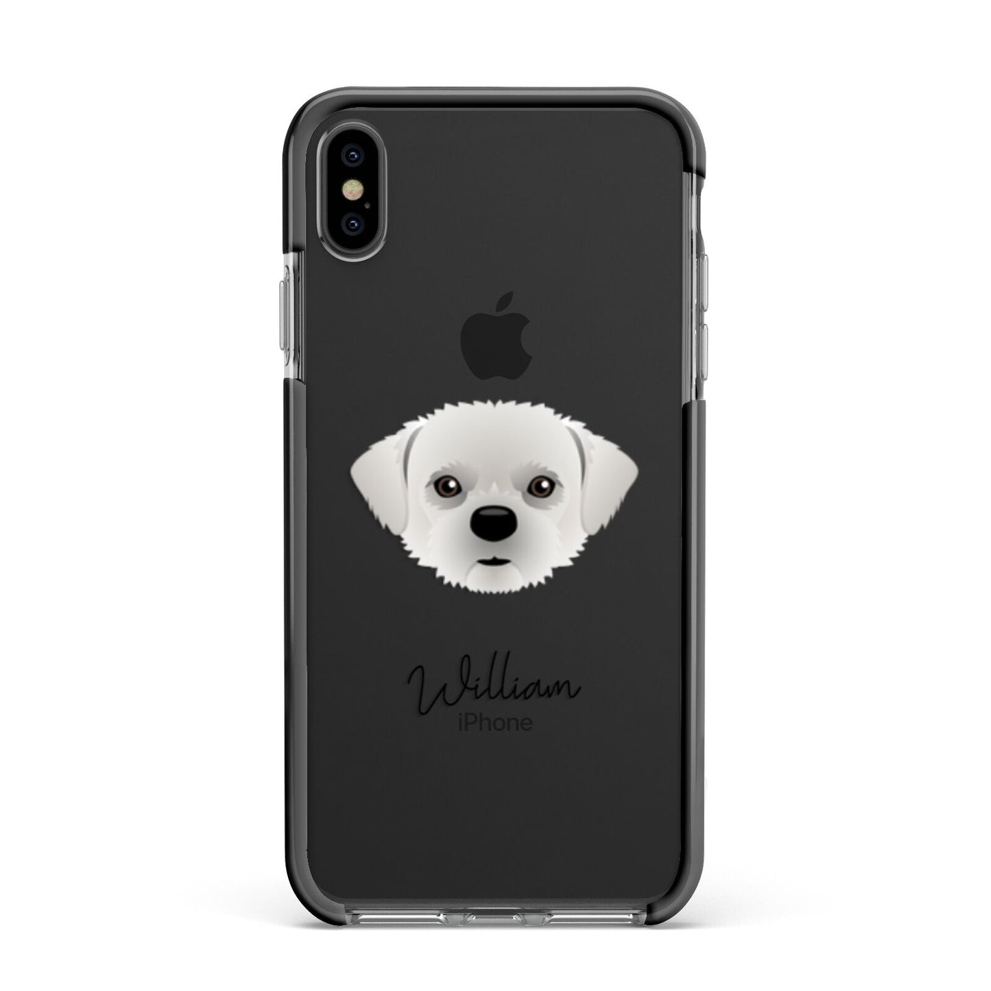 Pugzu Personalised Apple iPhone Xs Max Impact Case Black Edge on Black Phone