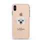Pugzu Personalised Apple iPhone Xs Max Impact Case Pink Edge on Gold Phone