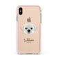 Pugzu Personalised Apple iPhone Xs Max Impact Case Pink Edge on Gold Phone