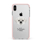 Pugzu Personalised Apple iPhone Xs Max Impact Case Pink Edge on Silver Phone