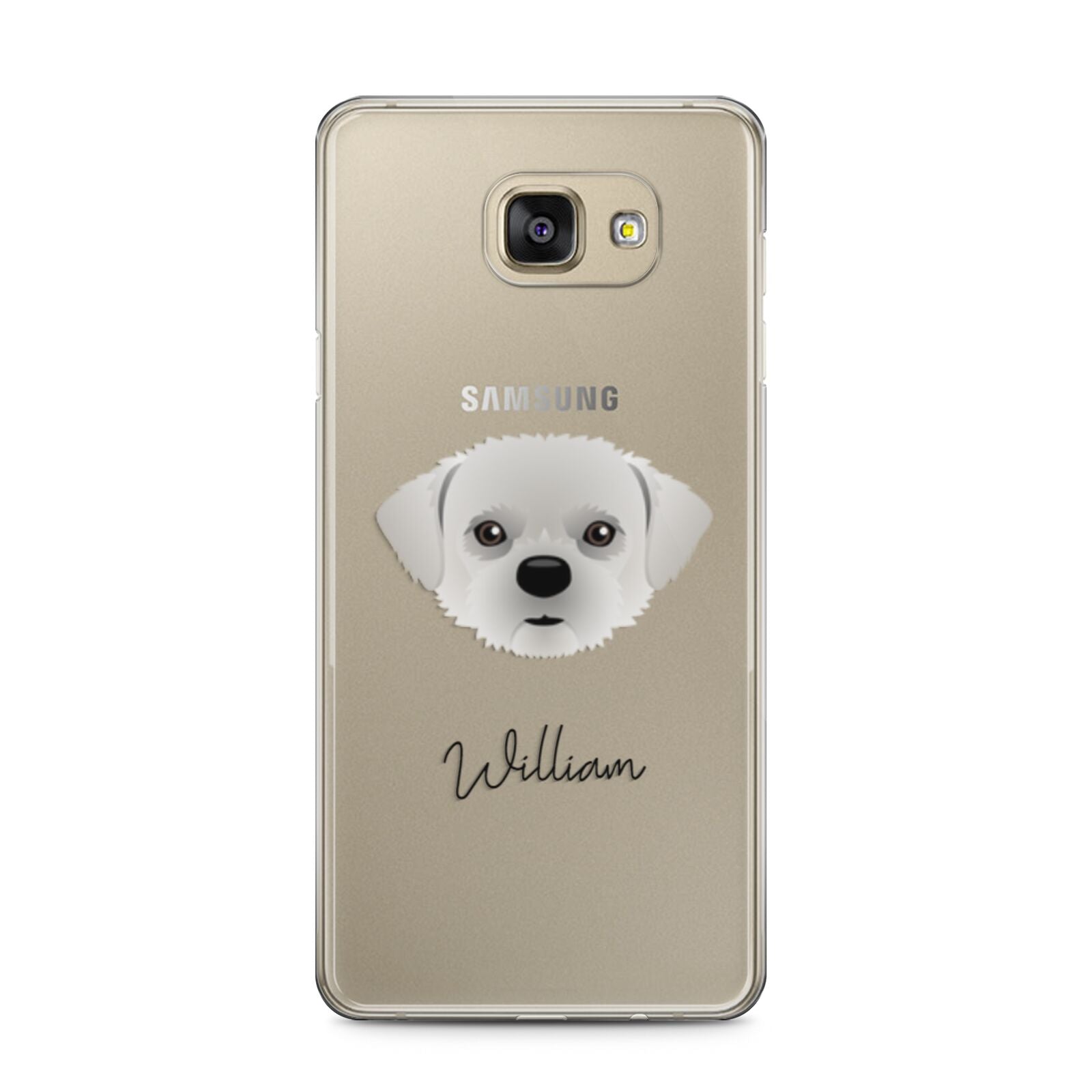 Pugzu Personalised Samsung Galaxy A5 2016 Case on gold phone