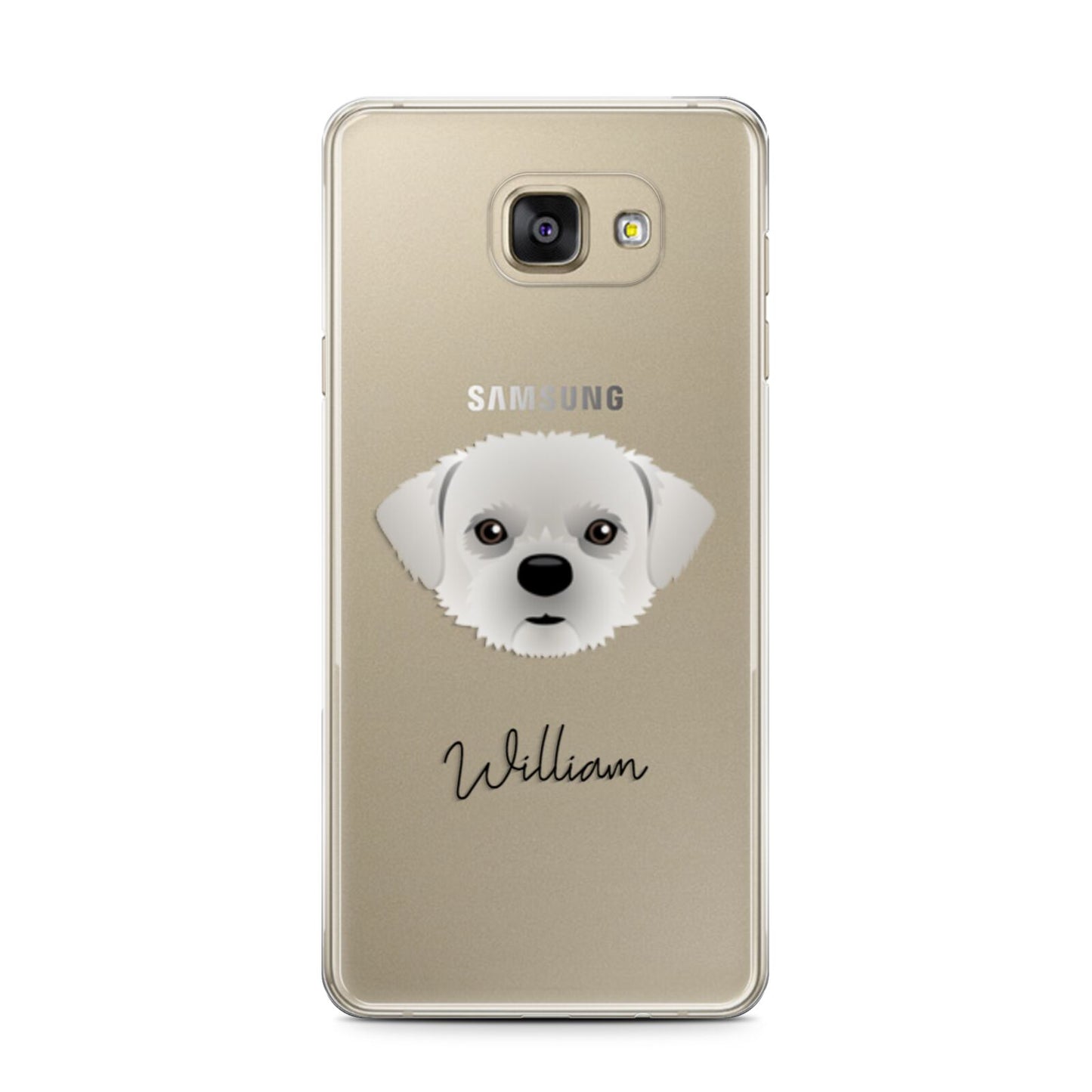 Pugzu Personalised Samsung Galaxy A7 2016 Case on gold phone