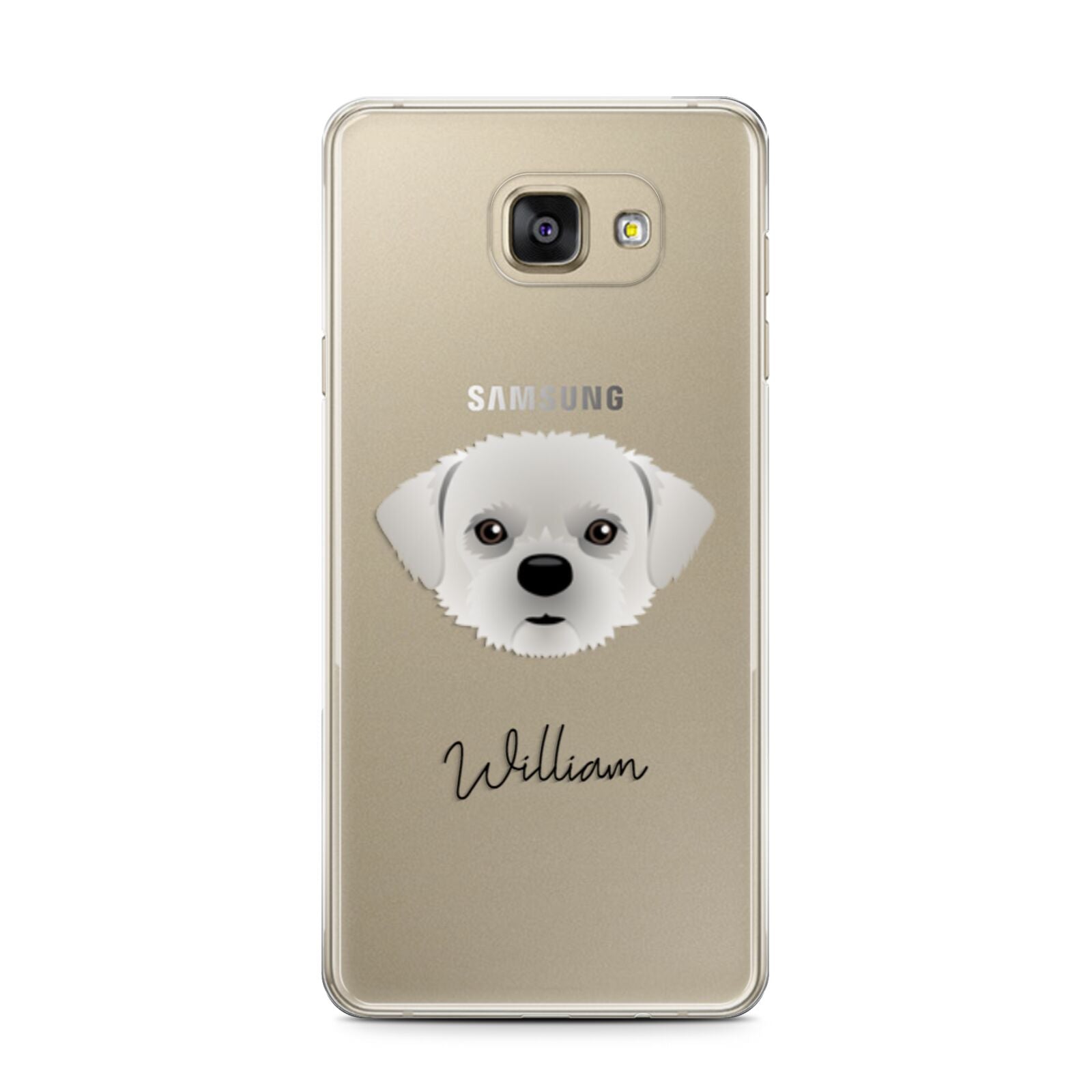 Pugzu Personalised Samsung Galaxy A7 2016 Case on gold phone