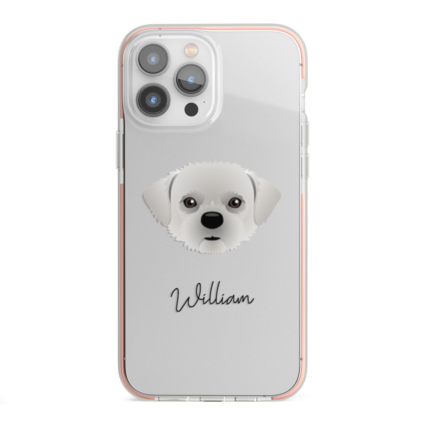 Pugzu Personalised iPhone 13 Pro Max TPU Impact Case with Pink Edges