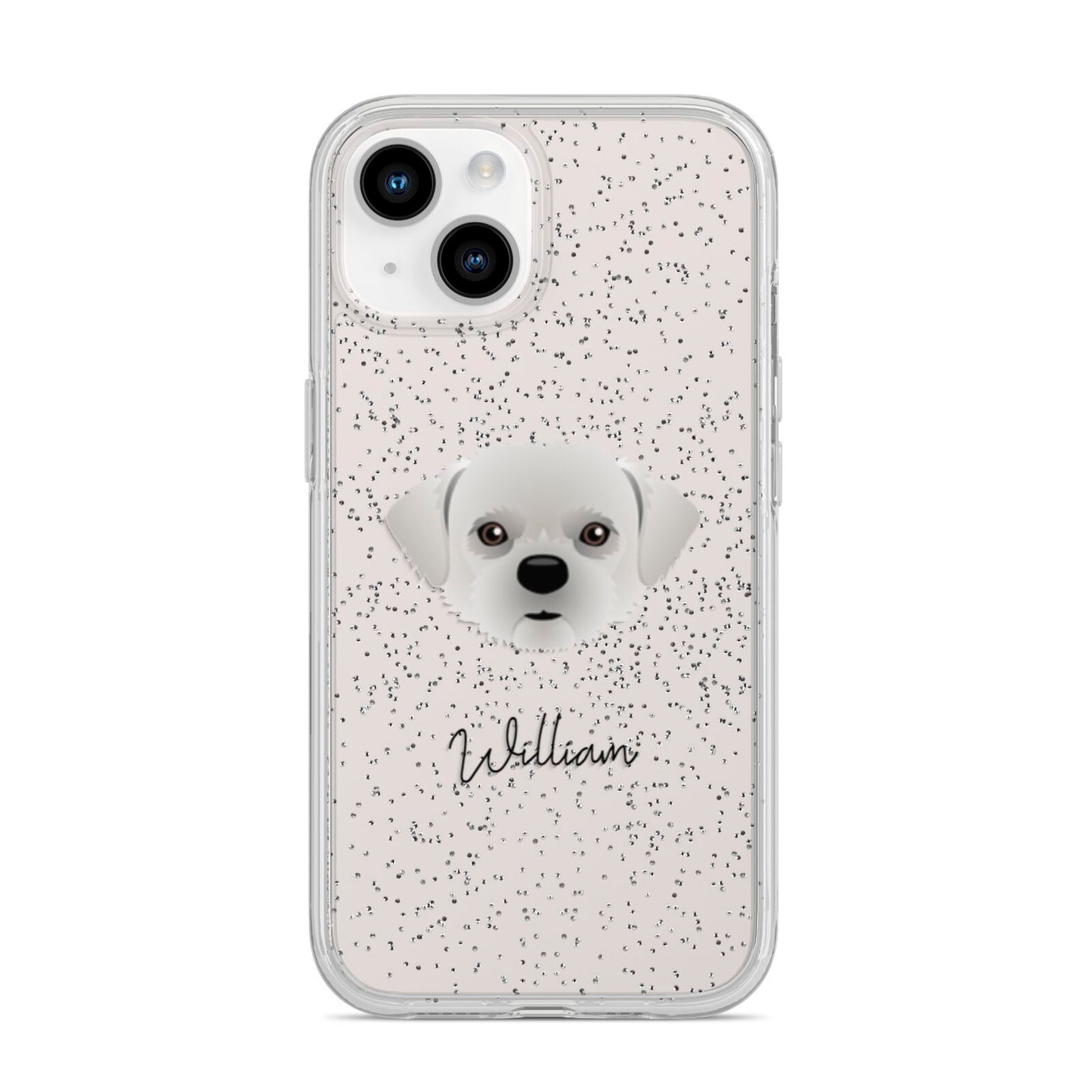 Pugzu Personalised iPhone 14 Glitter Tough Case Starlight