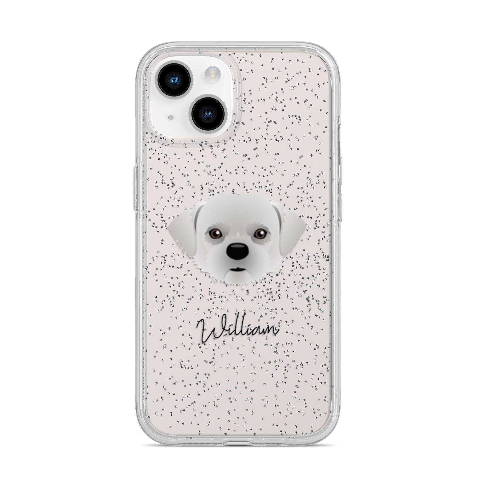 Pugzu Personalised iPhone 14 Glitter Tough Case Starlight