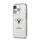 Pugzu Personalised iPhone 14 Pro Clear Tough Case Silver Angled Image