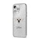 Pugzu Personalised iPhone 14 Pro Max Glitter Tough Case Silver Angled Image