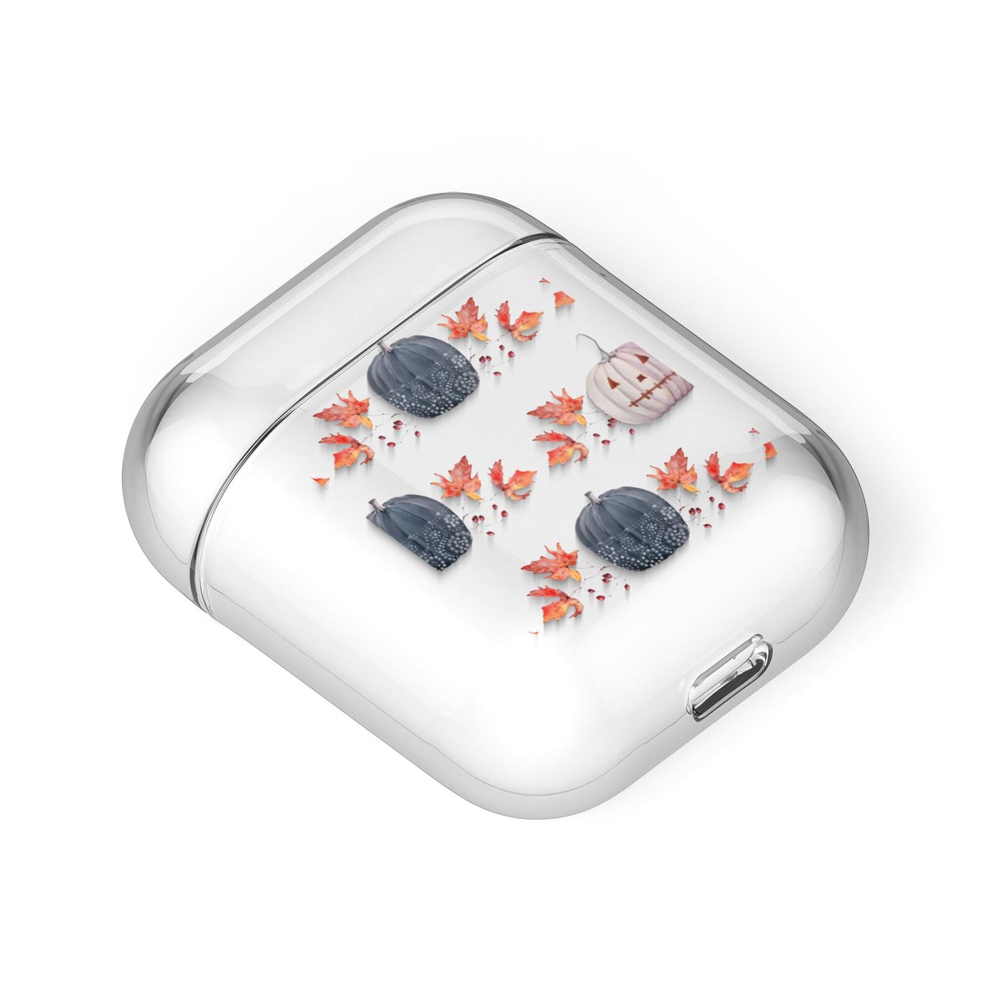 Pumpkin Autumn Leaves AirPods Case Laid Flat