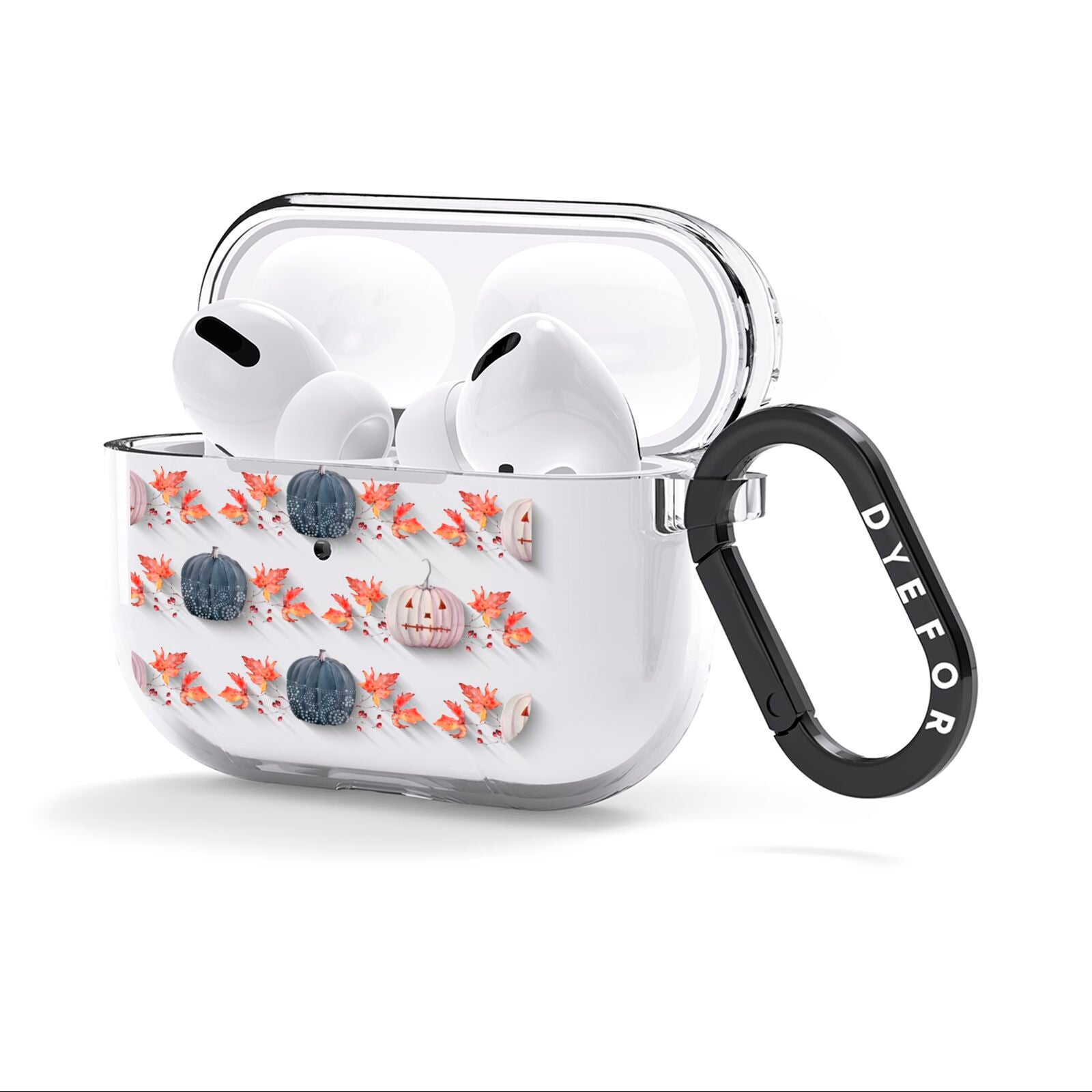 Pumpkin Autumn Leaves AirPods Clear Case 3rd Gen Side Image