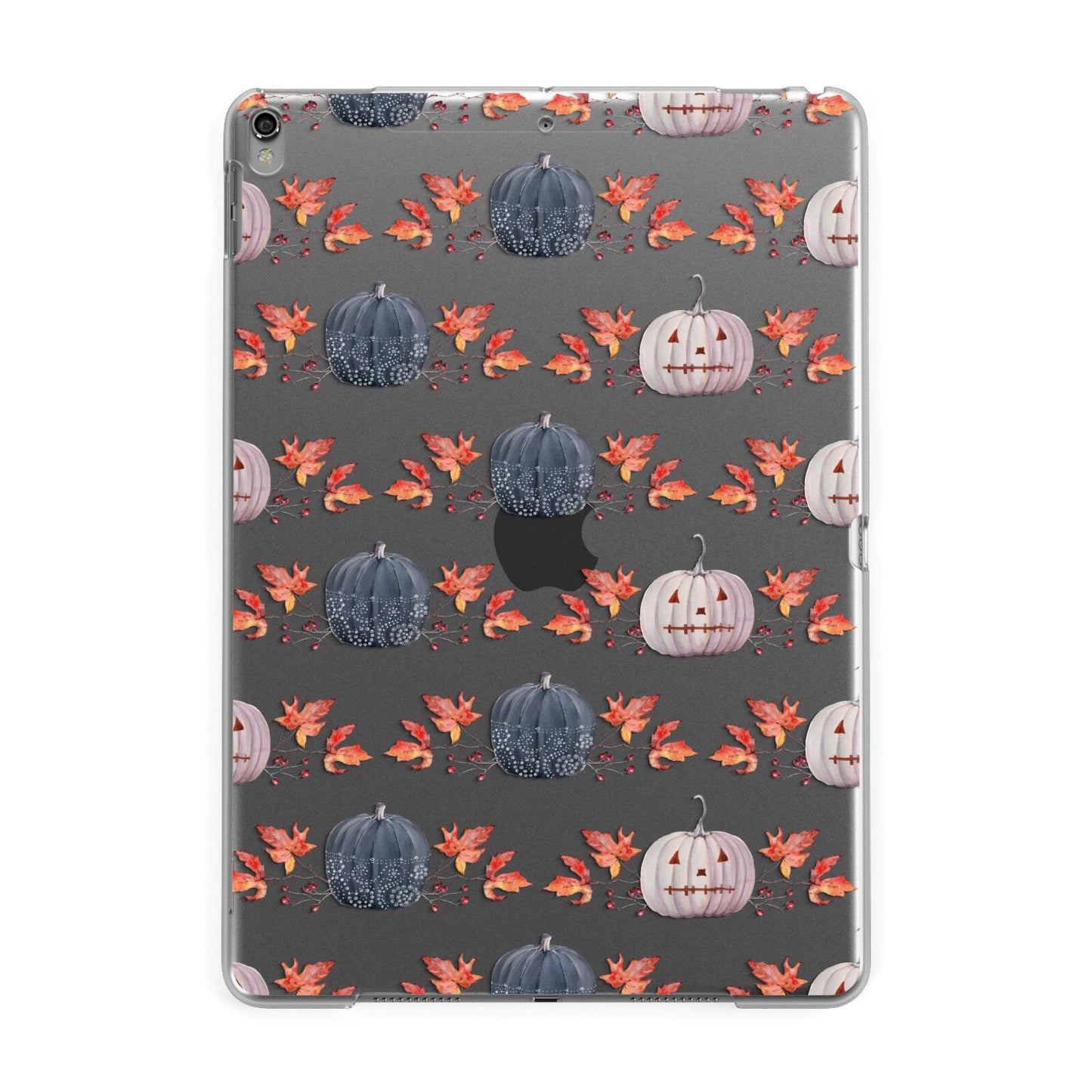 Pumpkin Autumn Leaves Apple iPad Grey Case