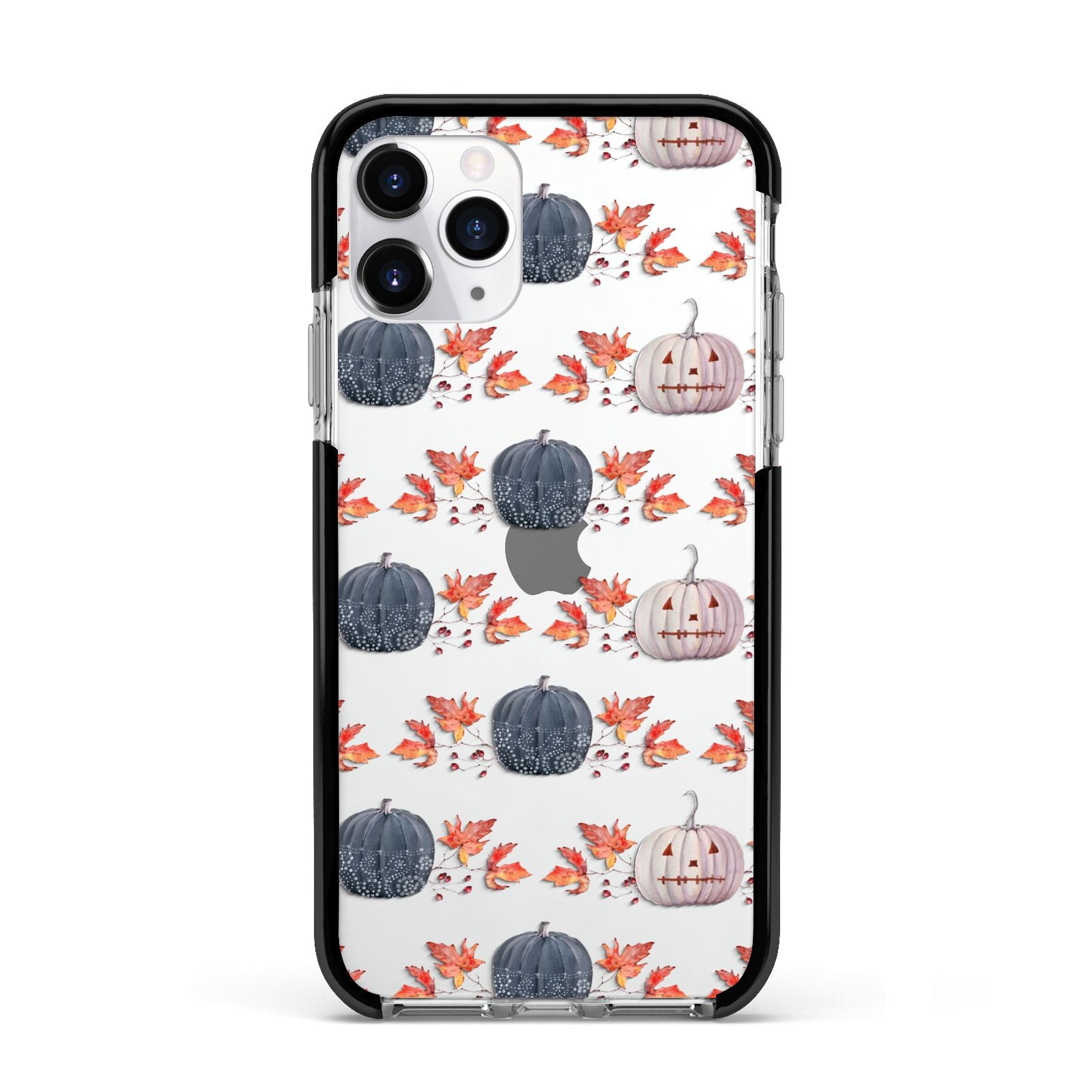 Pumpkin Autumn Leaves Apple iPhone 11 Pro in Silver with Black Impact Case