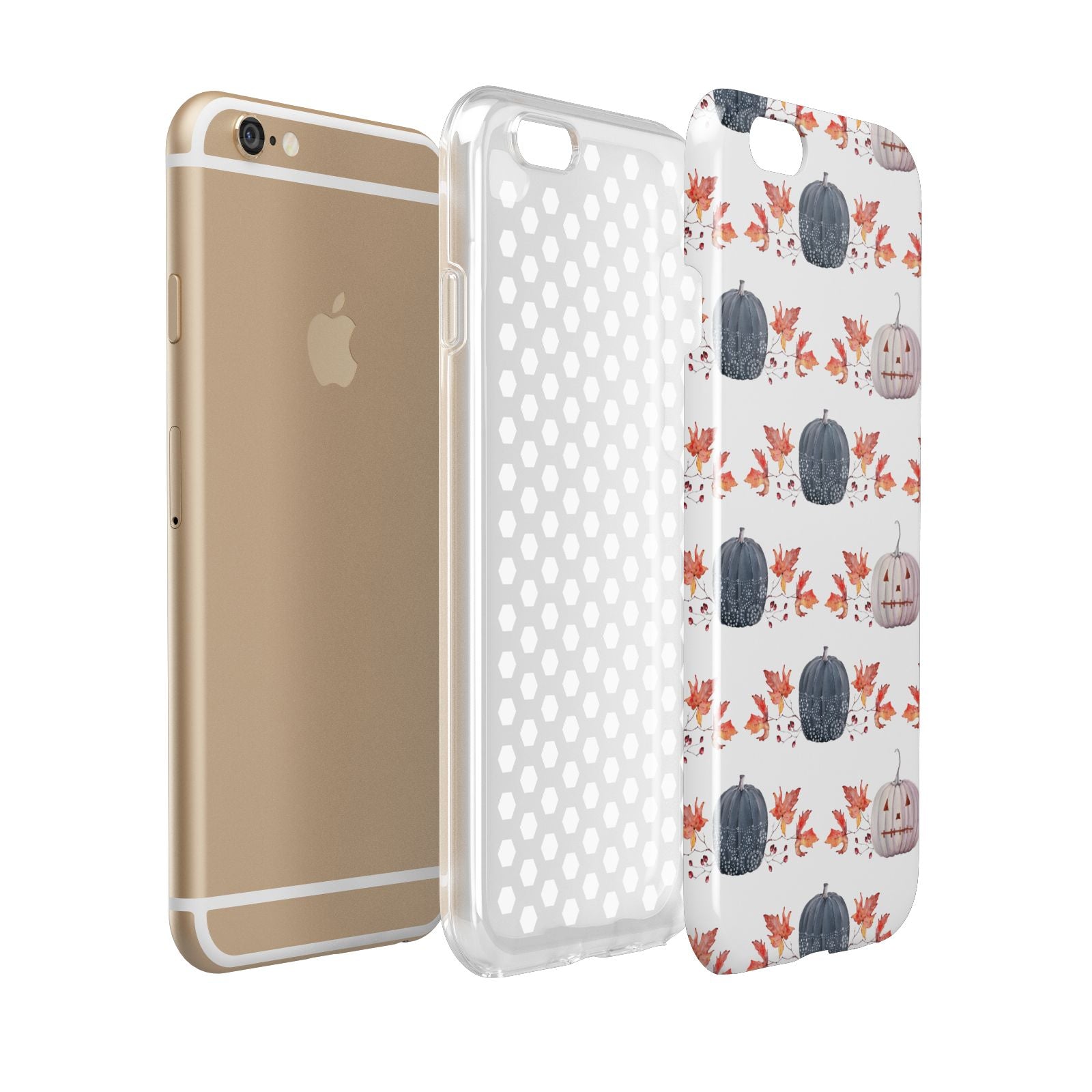 Pumpkin Autumn Leaves Apple iPhone 6 3D Tough Case Expanded view