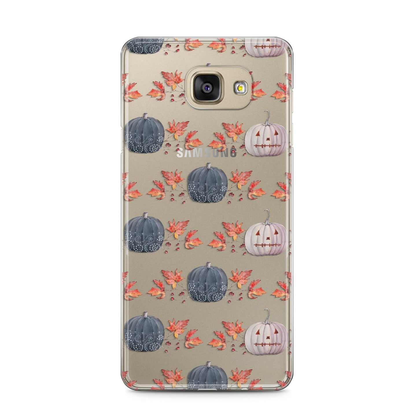 Pumpkin Autumn Leaves Samsung Galaxy A5 2016 Case on gold phone