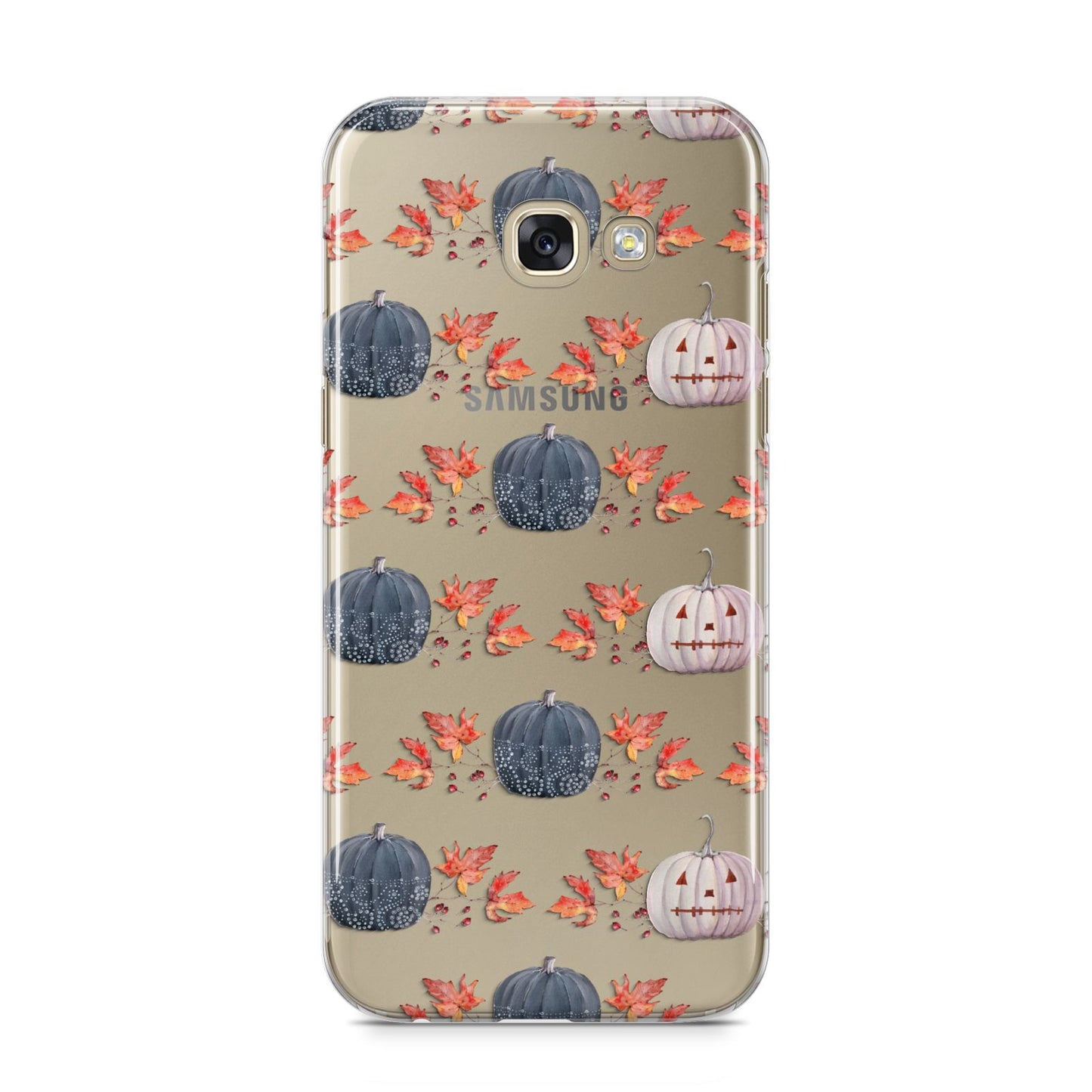 Pumpkin Autumn Leaves Samsung Galaxy A5 2017 Case on gold phone