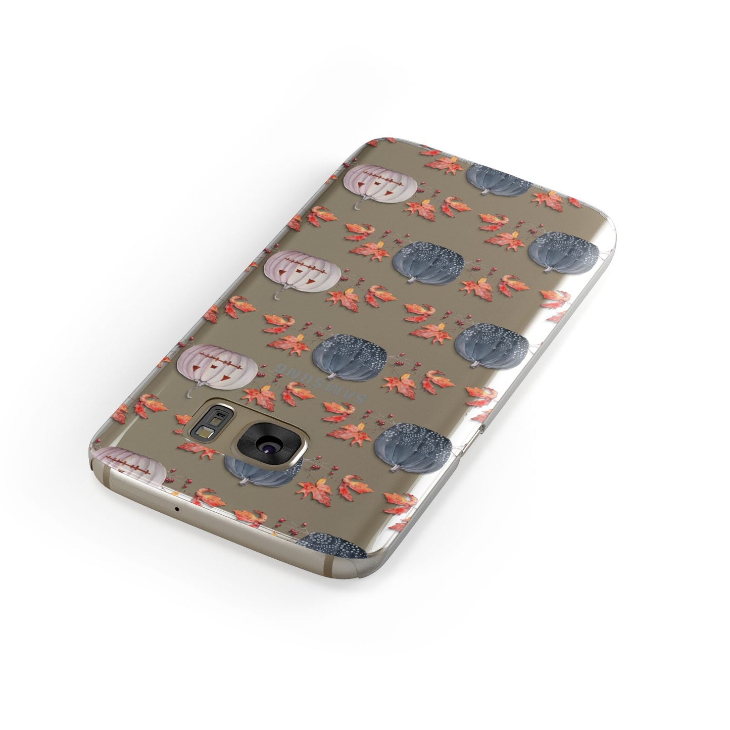 Pumpkin Autumn Leaves Samsung Galaxy Case Front Close Up