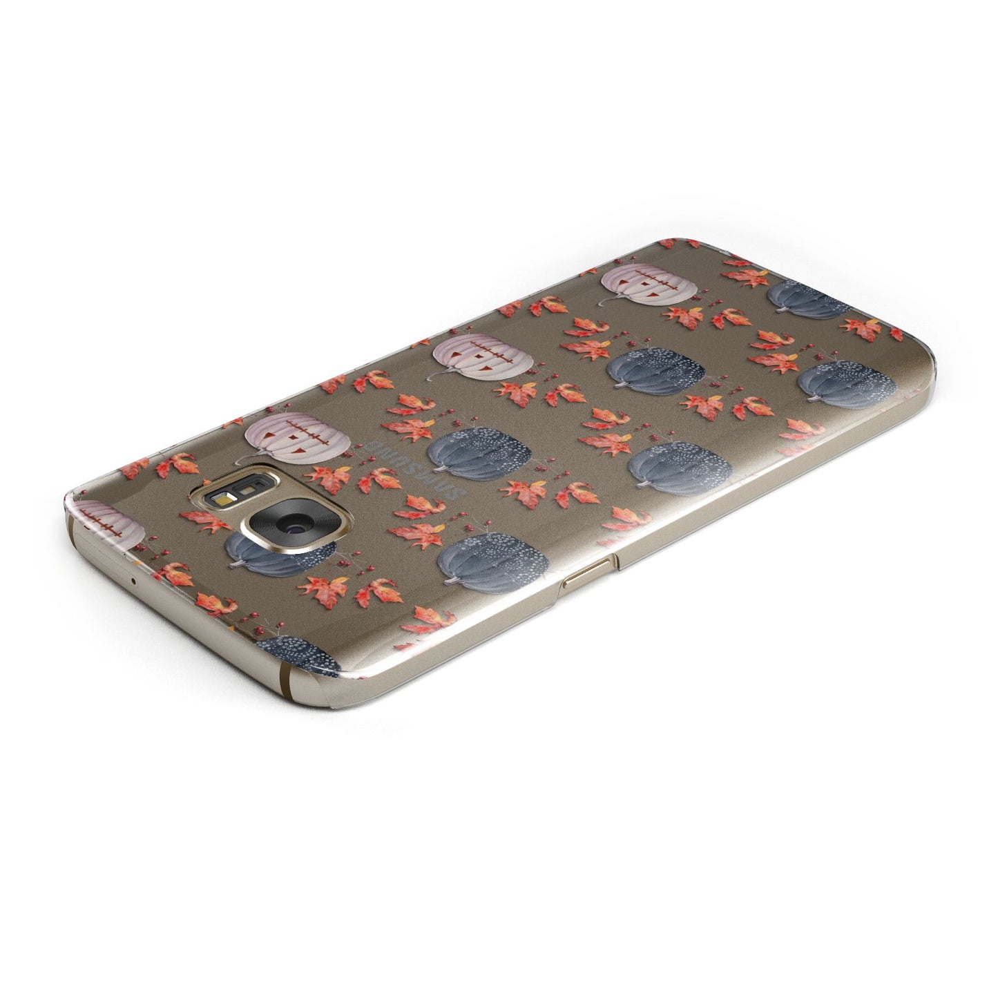 Pumpkin Autumn Leaves Samsung Galaxy Case Top Cutout