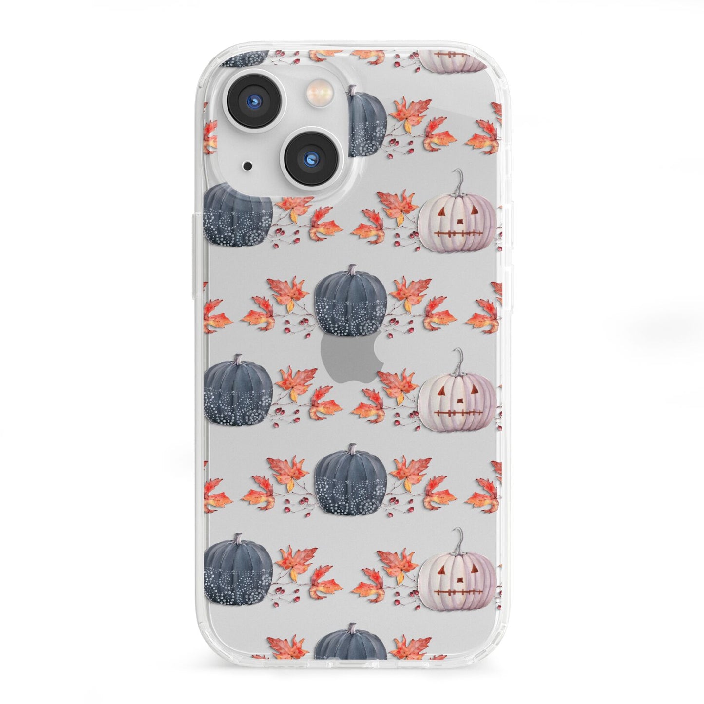 Pumpkin Autumn Leaves iPhone 13 Mini Clear Bumper Case