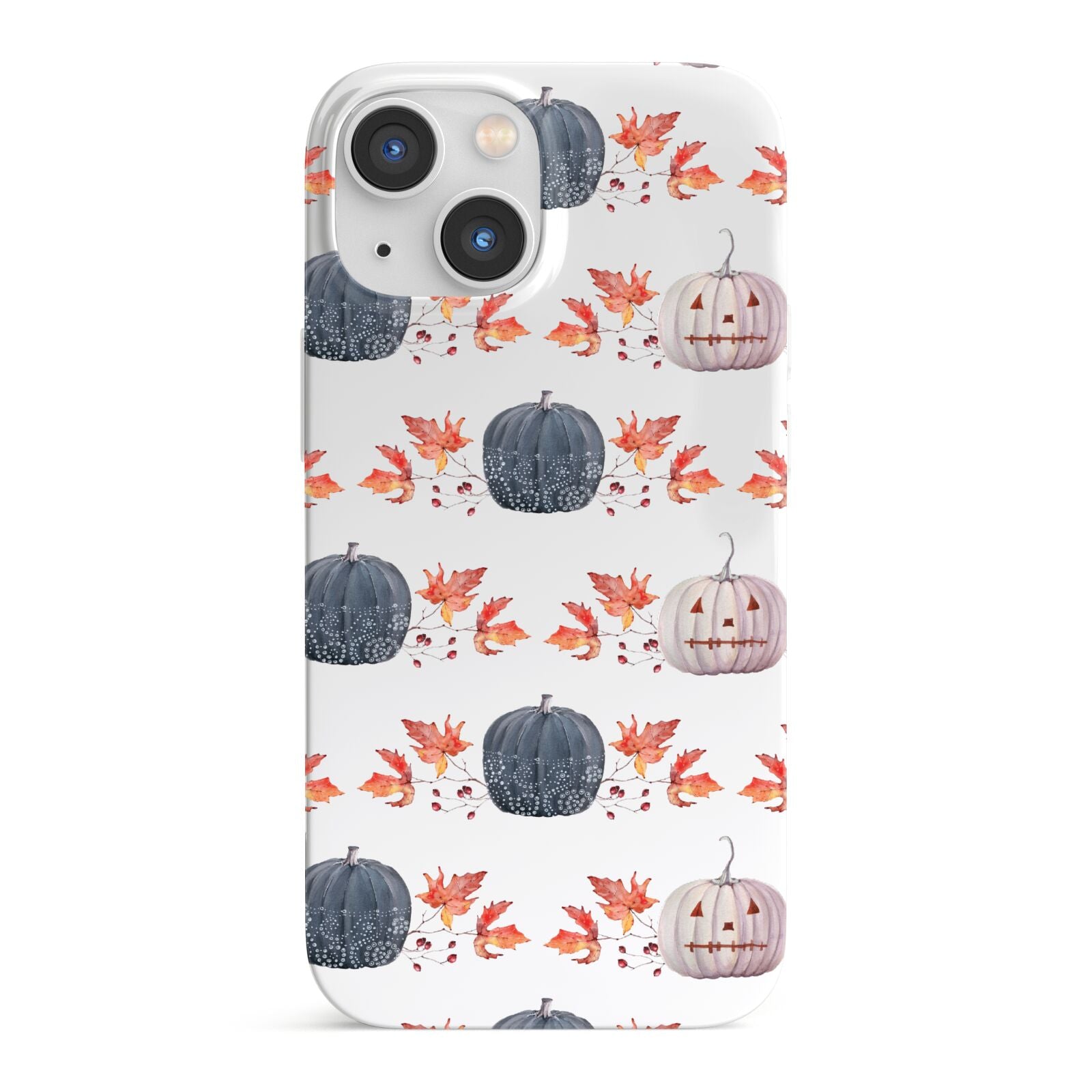Pumpkin Autumn Leaves iPhone 13 Mini Full Wrap 3D Snap Case