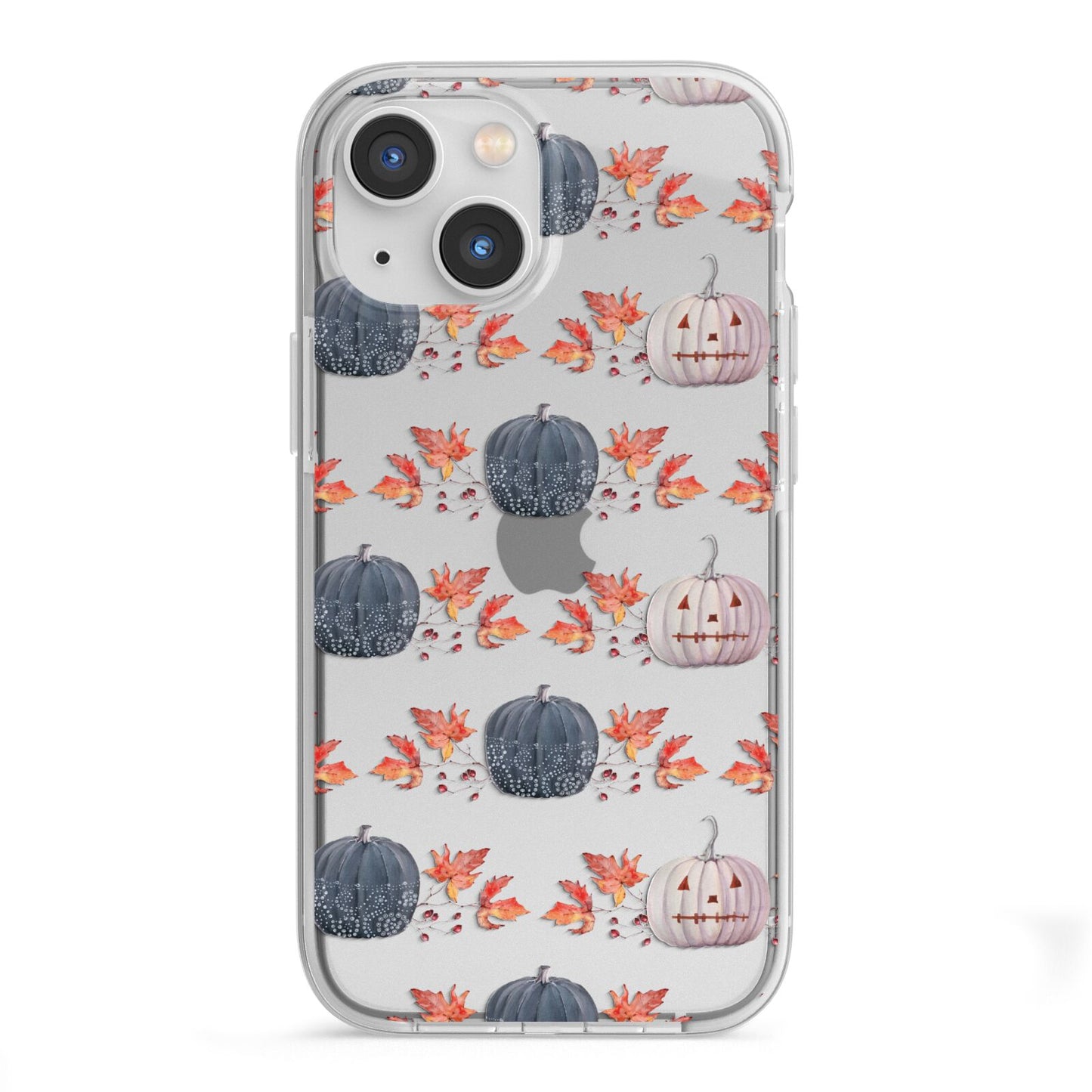 Pumpkin Autumn Leaves iPhone 13 Mini TPU Impact Case with White Edges