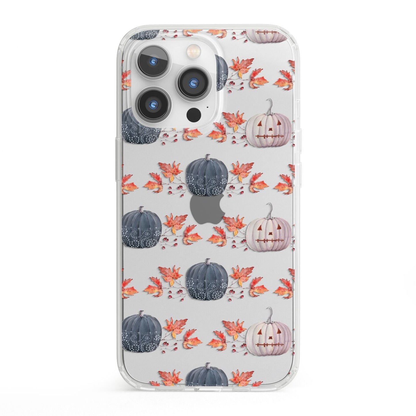 Pumpkin Autumn Leaves iPhone 13 Pro Clear Bumper Case