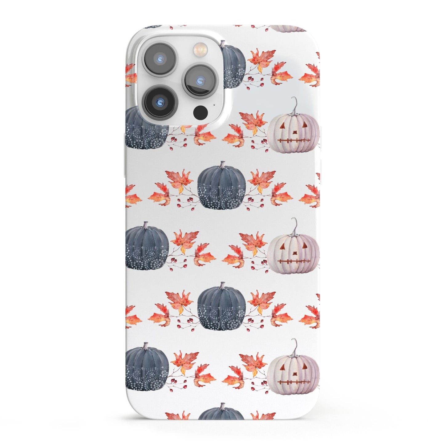 Pumpkin Autumn Leaves iPhone 13 Pro Max Full Wrap 3D Snap Case