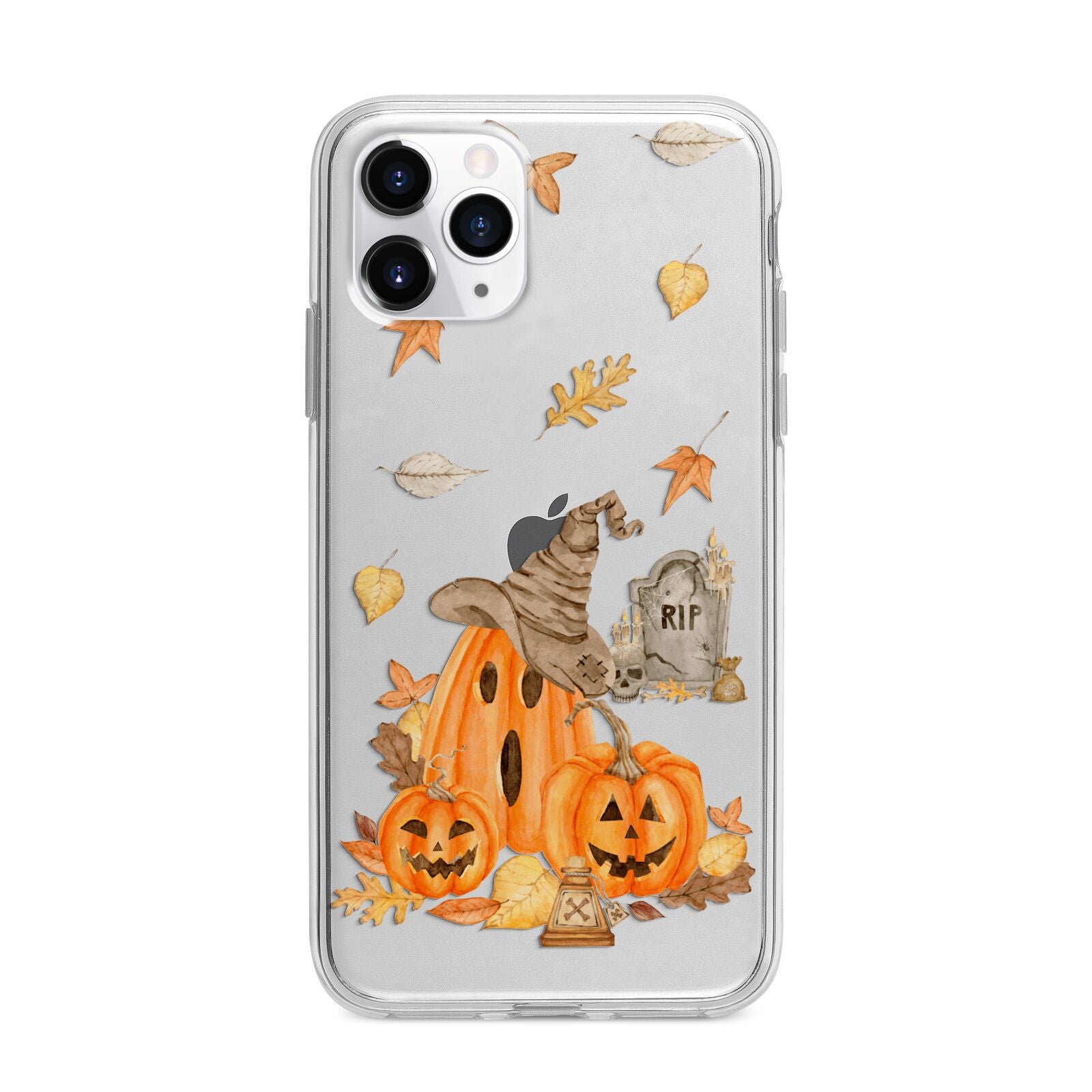 Pumpkin Graveyard Apple iPhone 11 Pro Max in Silver with Bumper Case