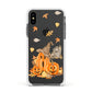 Pumpkin Graveyard Apple iPhone Xs Impact Case White Edge on Black Phone