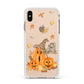 Pumpkin Graveyard Apple iPhone Xs Max Impact Case White Edge on Gold Phone