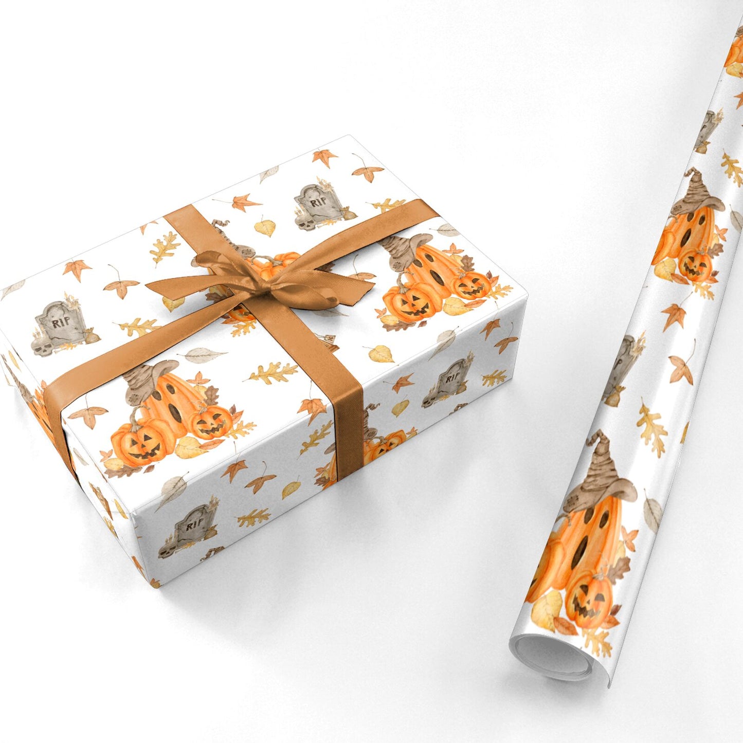 Pumpkin Graveyard Personalised Wrapping Paper