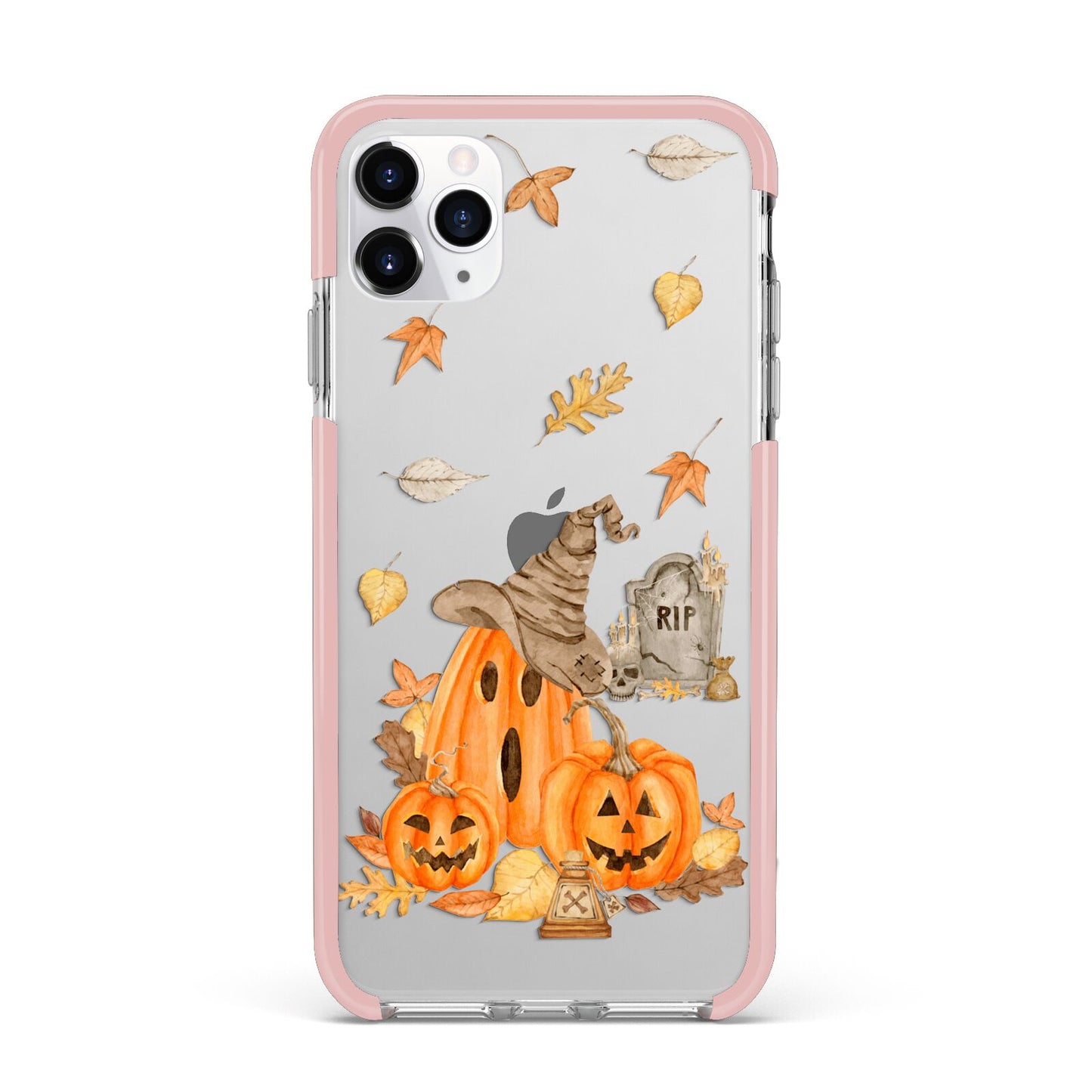 Pumpkin Graveyard iPhone 11 Pro Max Impact Pink Edge Case