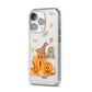 Pumpkin Graveyard iPhone 14 Pro Clear Tough Case Silver Angled Image