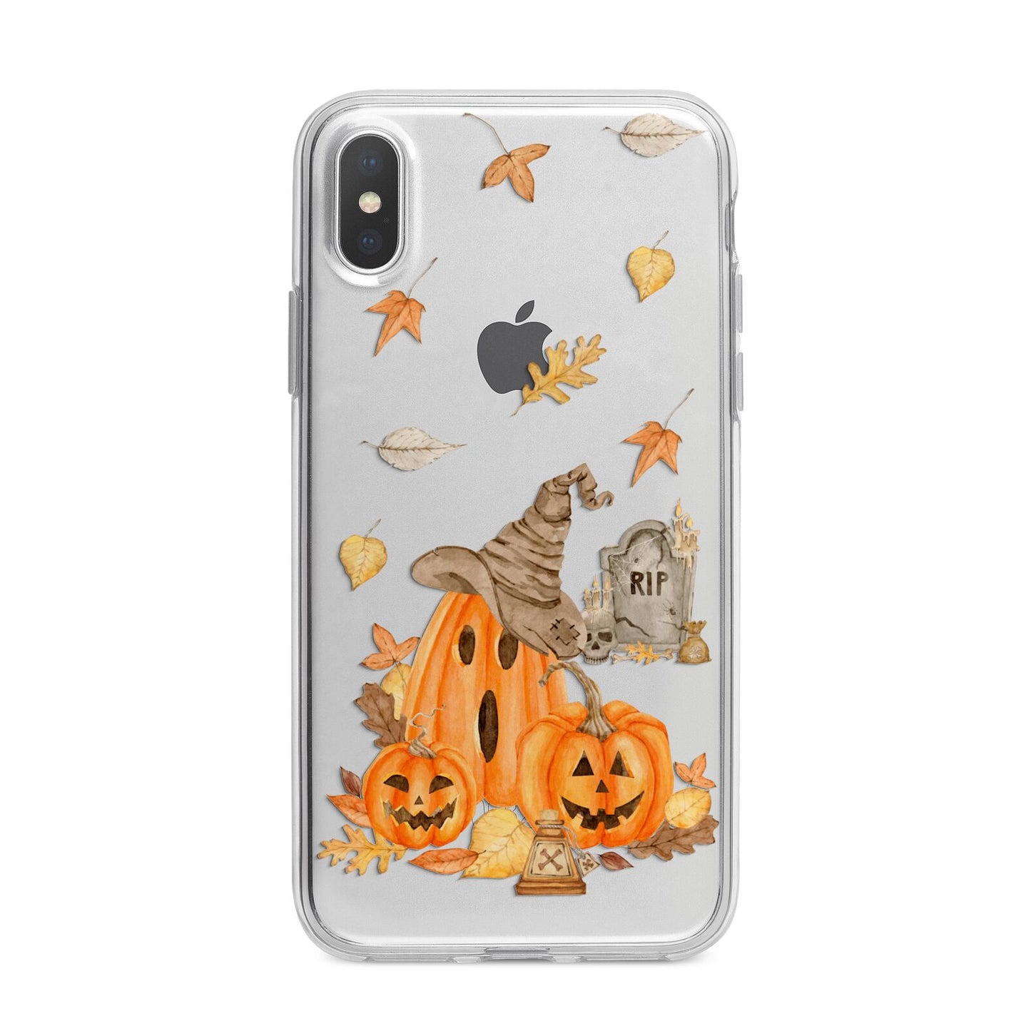 Pumpkin Graveyard iPhone X Bumper Case on Silver iPhone Alternative Image 1