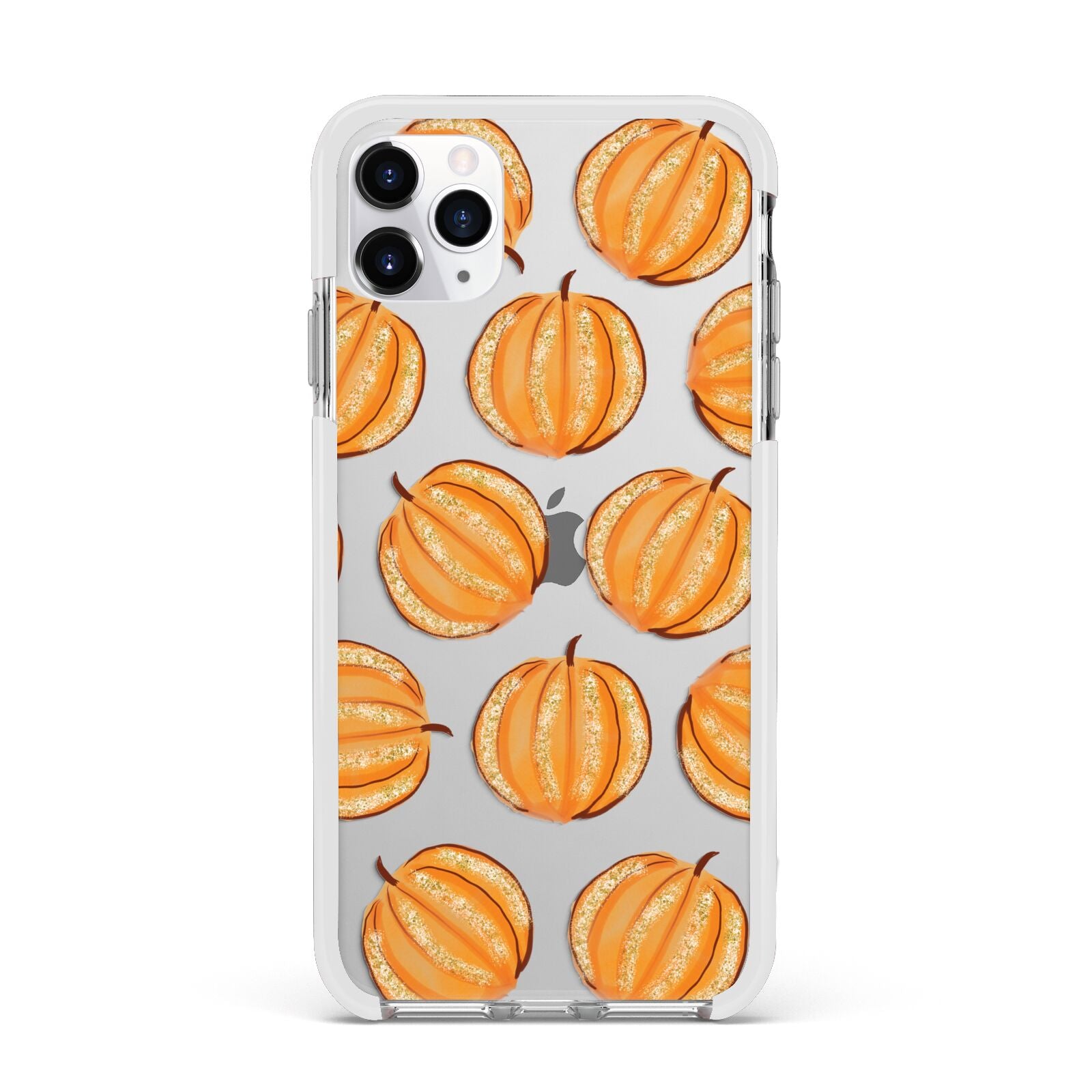 Pumpkin Halloween Apple iPhone 11 Pro Max in Silver with White Impact Case