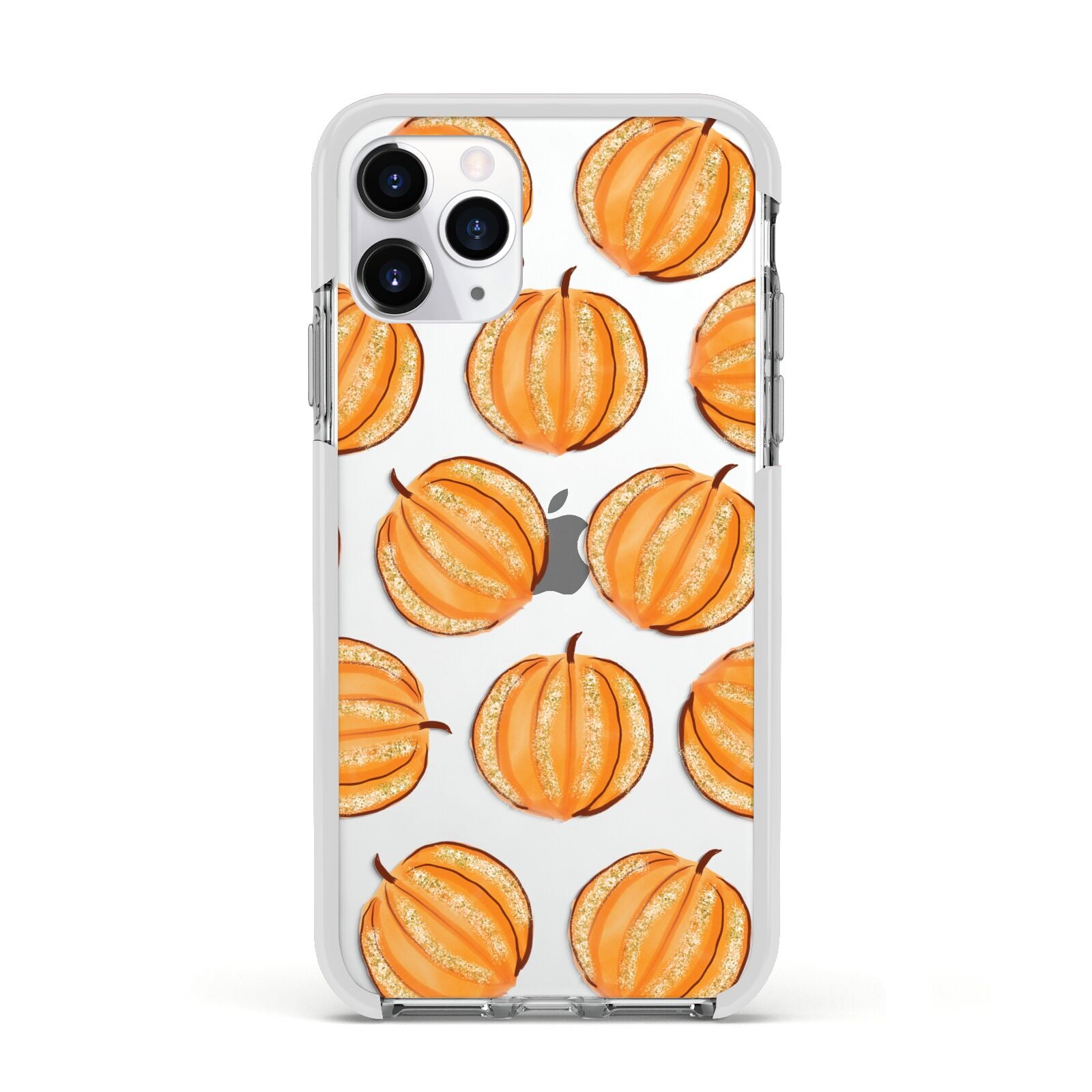Pumpkin Halloween Apple iPhone 11 Pro in Silver with White Impact Case