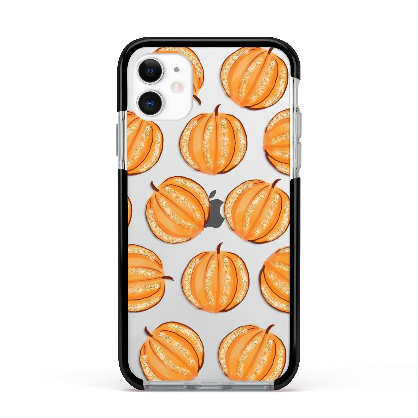 Pumpkin Halloween Apple iPhone 11 in White with Black Impact Case