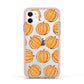 Pumpkin Halloween Apple iPhone 11 in White with Pink Impact Case