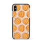 Pumpkin Halloween Apple iPhone Xs Impact Case Black Edge on Gold Phone