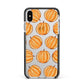 Pumpkin Halloween Apple iPhone Xs Max Impact Case Black Edge on Silver Phone