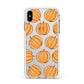 Pumpkin Halloween Apple iPhone Xs Max Impact Case White Edge on Silver Phone
