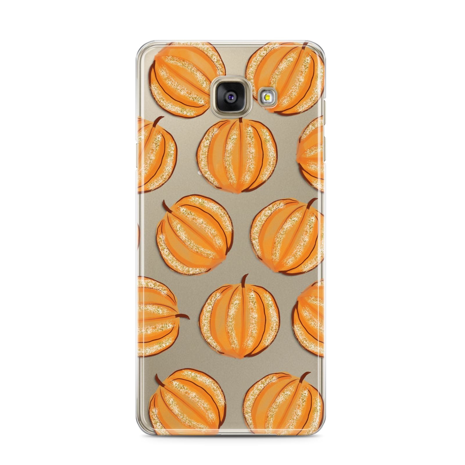 Pumpkin Halloween Samsung Galaxy A3 2016 Case on gold phone