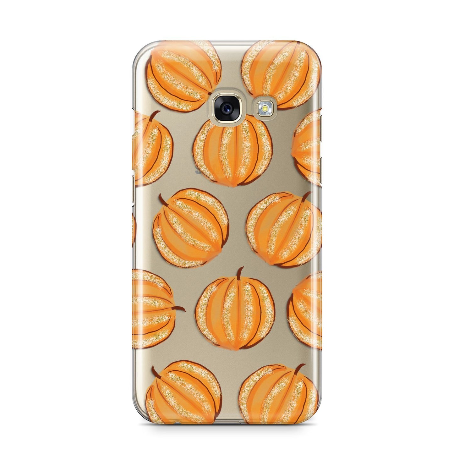 Pumpkin Halloween Samsung Galaxy A3 2017 Case on gold phone