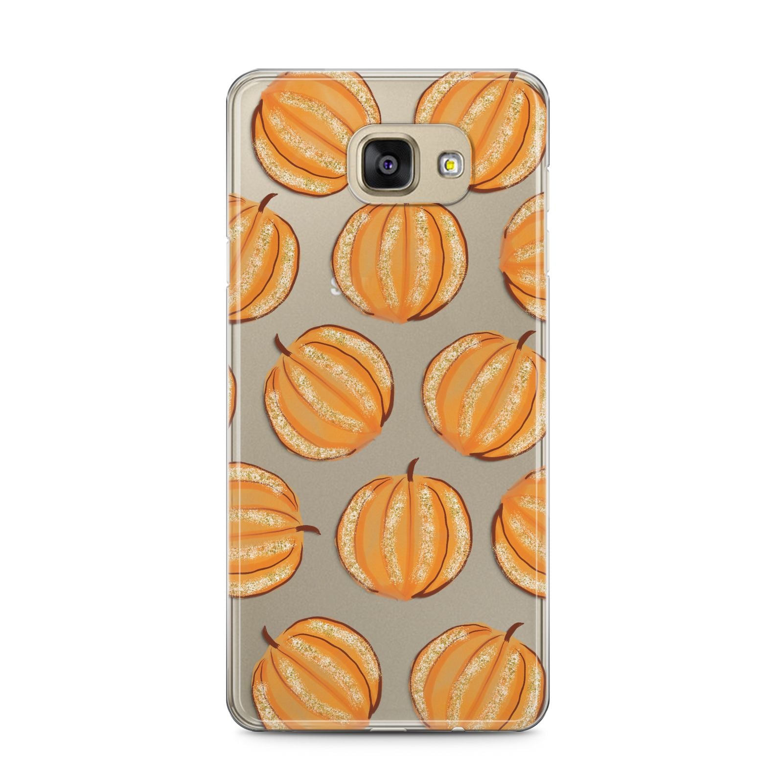 Pumpkin Halloween Samsung Galaxy A5 2016 Case on gold phone