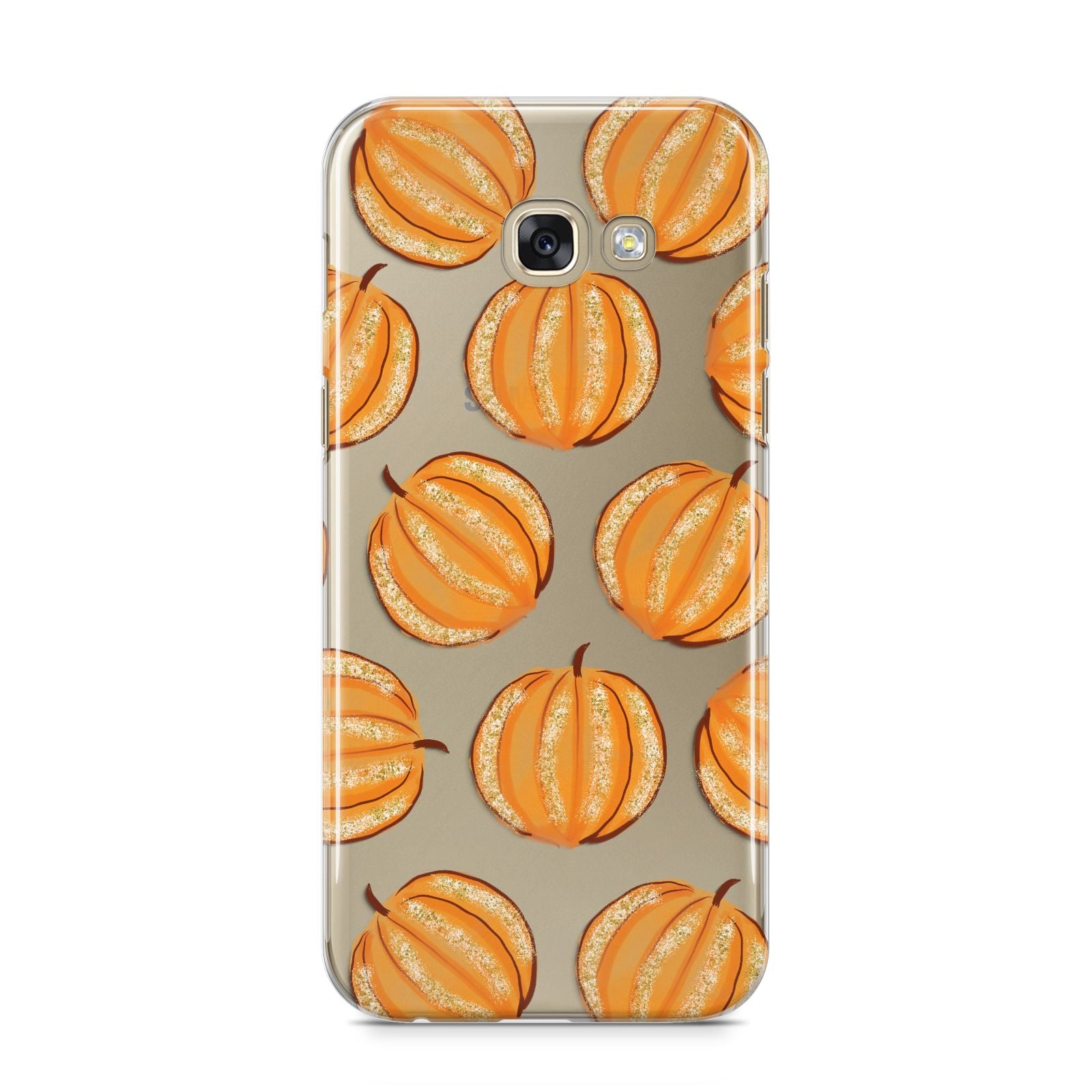 Pumpkin Halloween Samsung Galaxy A5 2017 Case on gold phone
