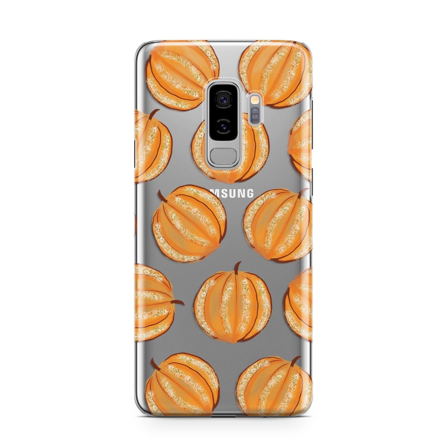 Pumpkin Halloween Samsung Galaxy S9 Plus Case on Silver phone