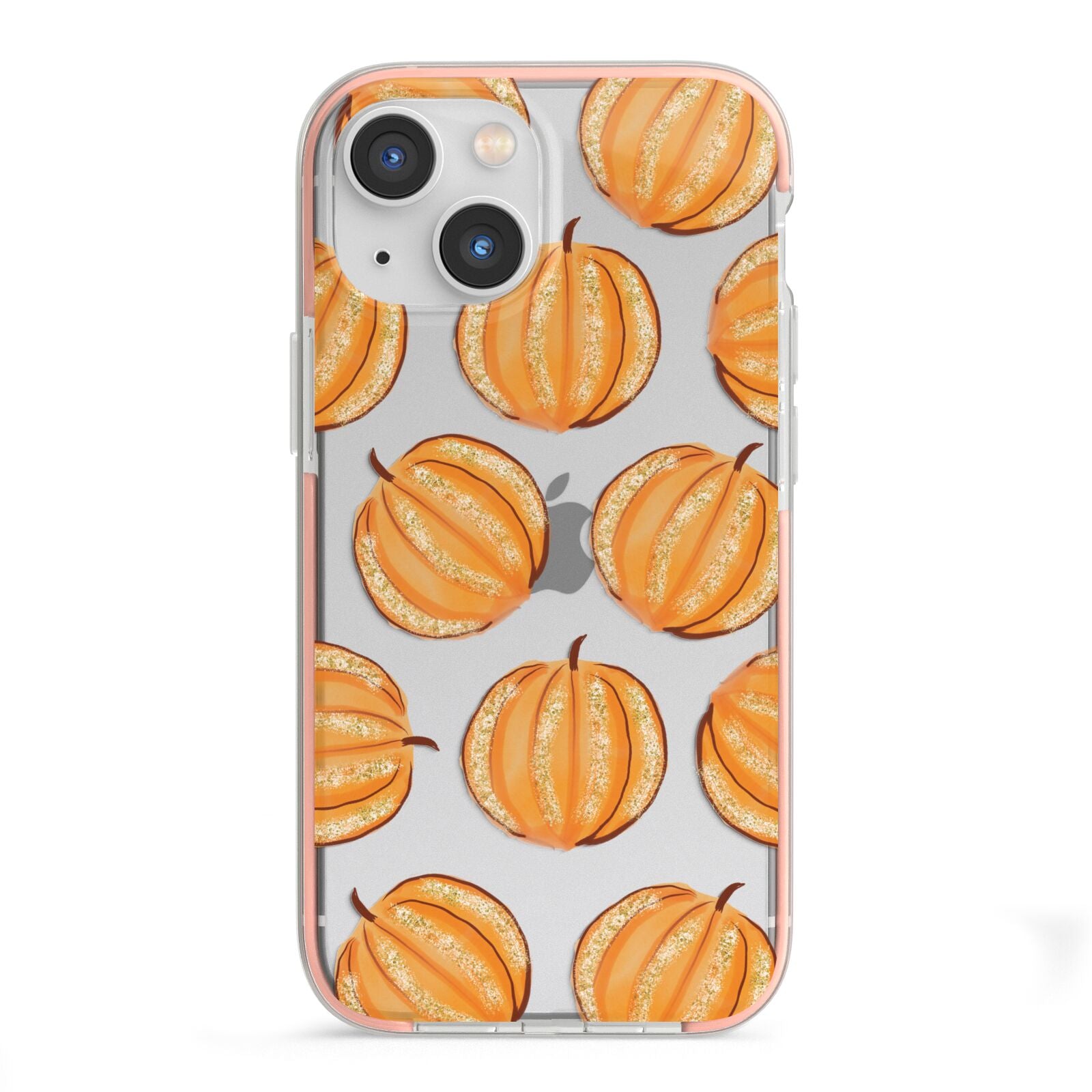 Pumpkin Halloween iPhone 13 Mini TPU Impact Case with Pink Edges