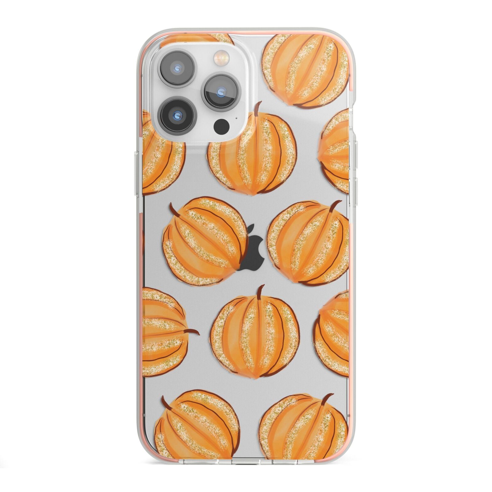 Pumpkin Halloween iPhone 13 Pro Max TPU Impact Case with Pink Edges